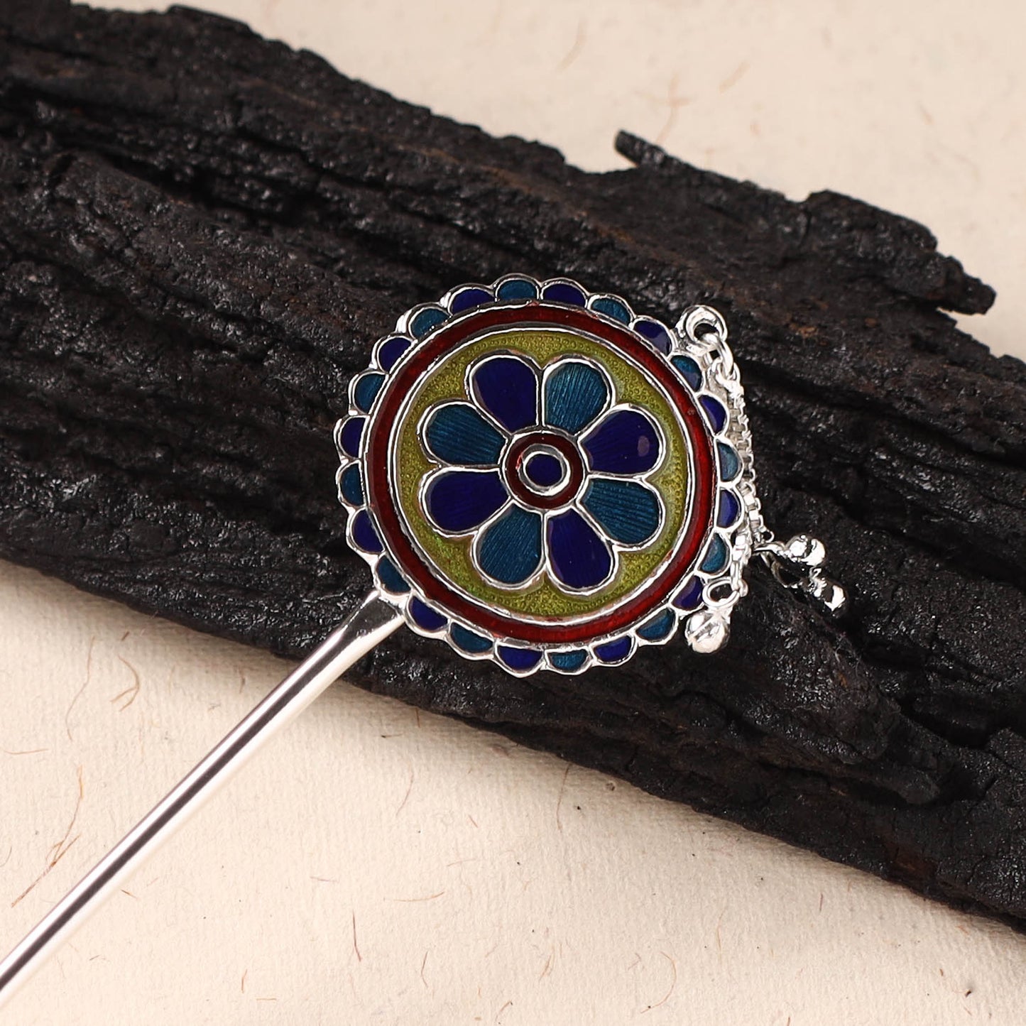 Handcrafted Paka Meenakari Metal Juda Pin 19