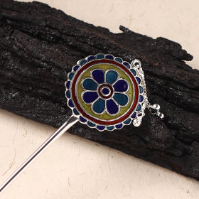 Handcrafted Paka Meenakari Metal Juda Pin 19