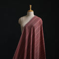 Maroon - Jhiri Pure Handloom Stripes Cotton Fabric 01