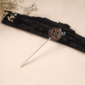 Handcrafted Paka Meenakari Metal Juda Pin 20