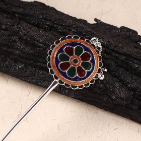 Handcrafted Paka Meenakari Metal Juda Pin 21