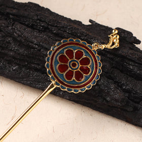 Handcrafted Paka Meenakari Metal Juda Pin 23