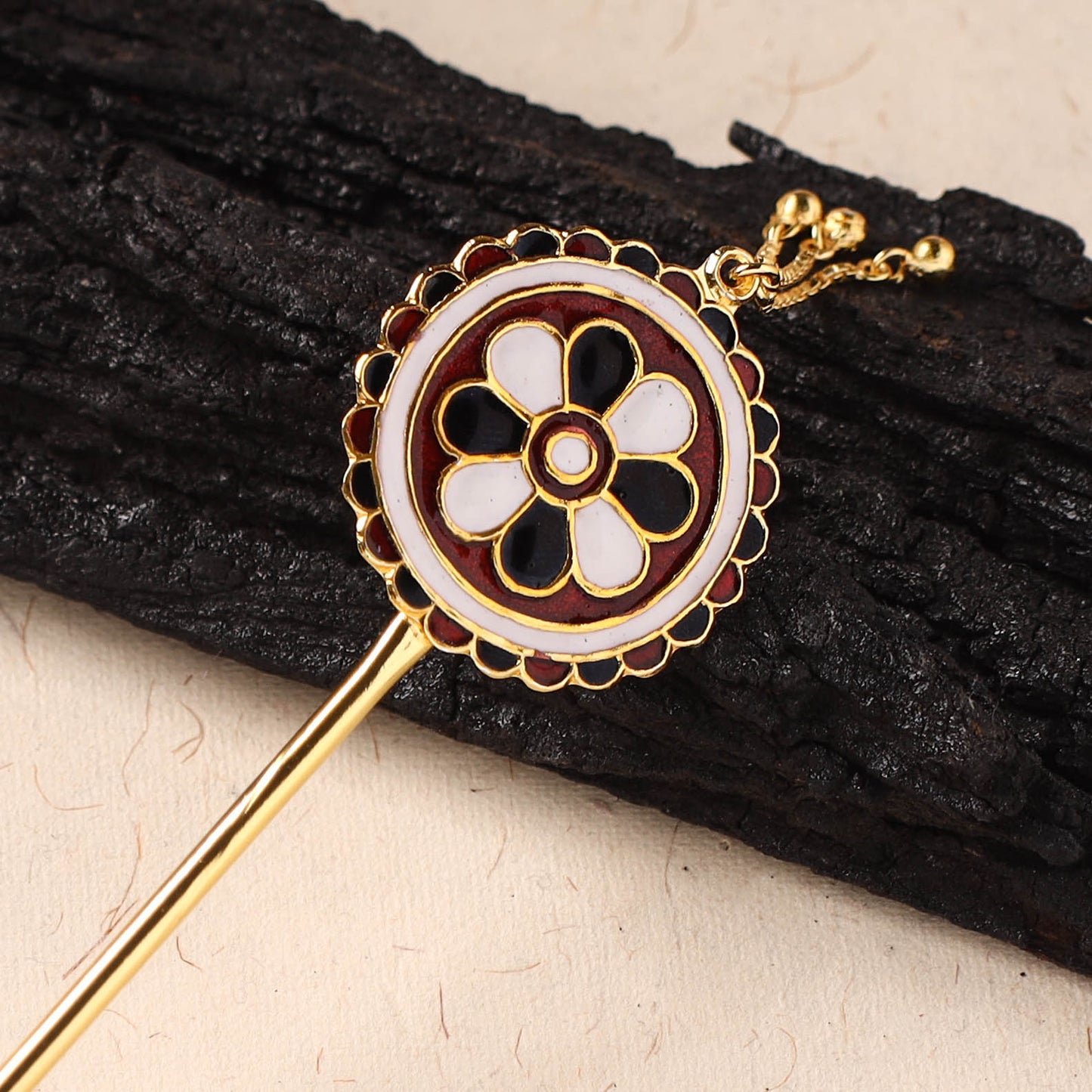 Handcrafted Paka Meenakari Metal Juda Pin 27