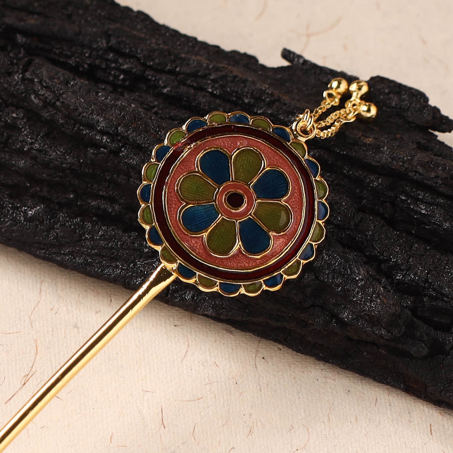 Handcrafted Paka Meenakari Metal Juda Pin 28