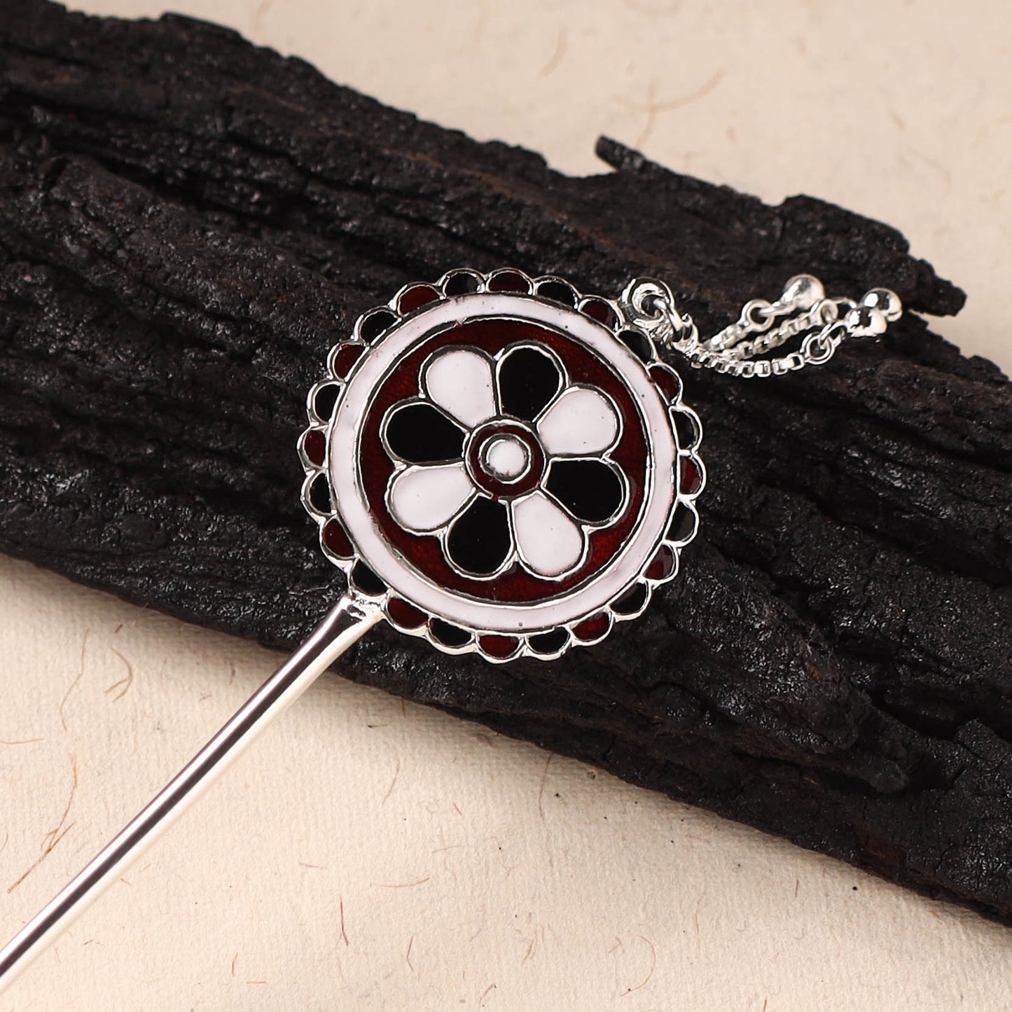 Handcrafted Paka Meenakari Metal Juda Pin 29