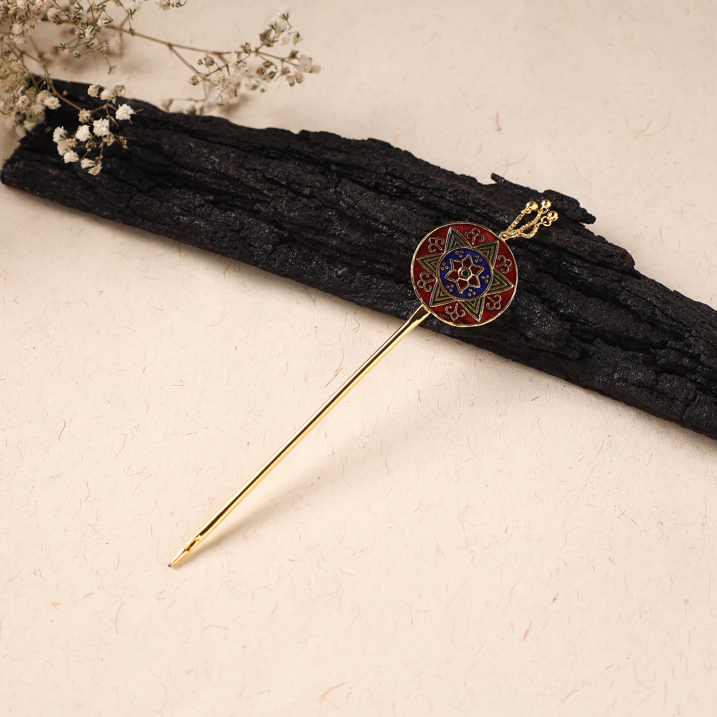 Handcrafted Paka Meenakari Metal Juda Pin 31