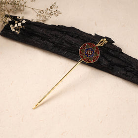 Handcrafted Paka Meenakari Metal Juda Pin 31