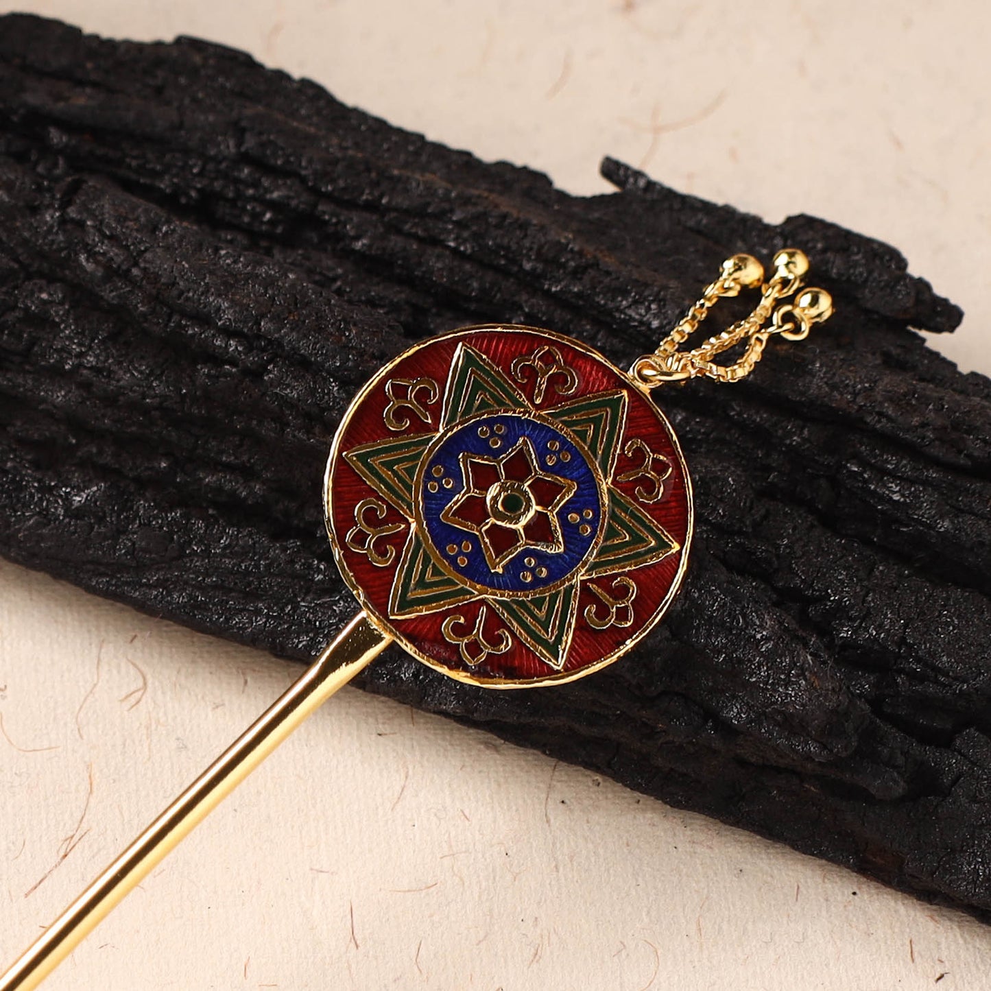 Handcrafted Paka Meenakari Metal Juda Pin 31