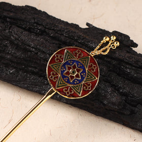 Handcrafted Paka Meenakari Metal Juda Pin 31