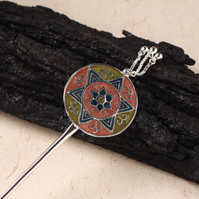 Handcrafted Paka Meenakari Metal Juda Pin 33