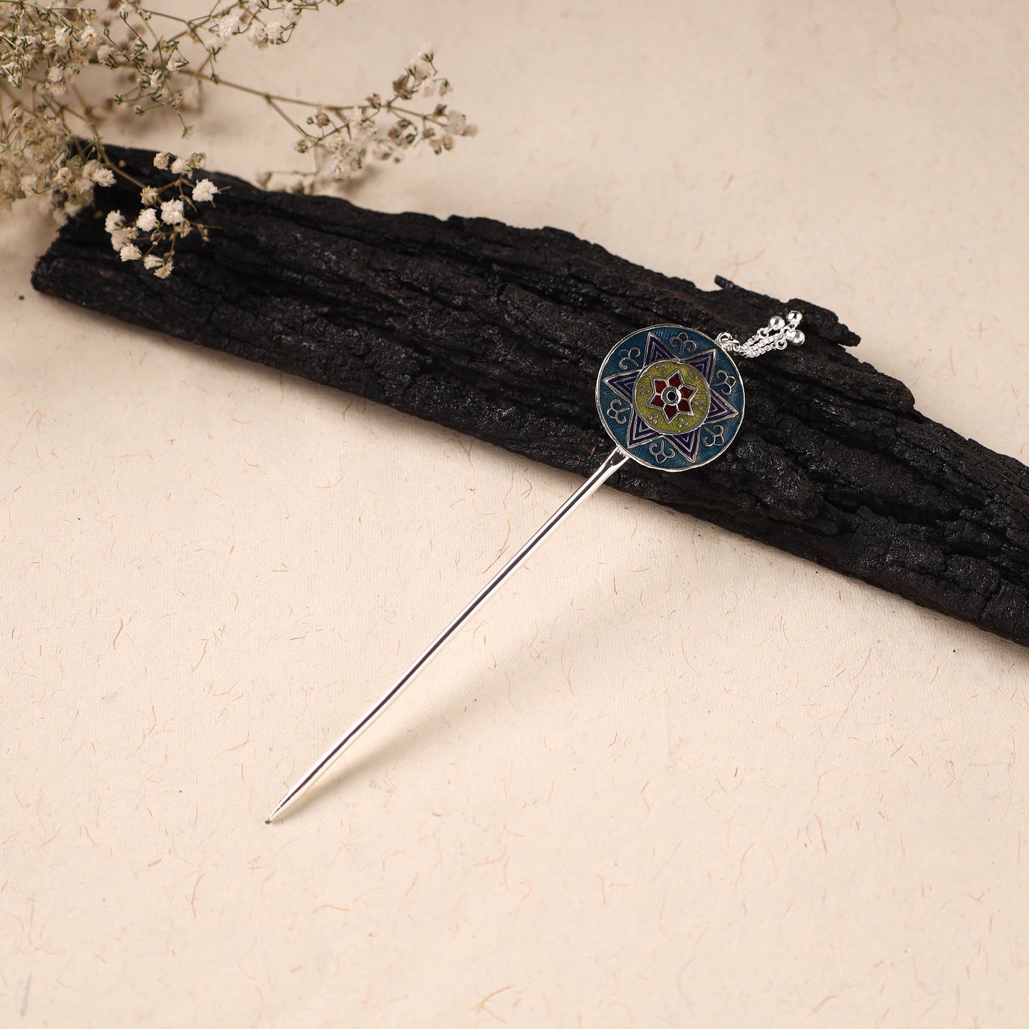 Handcrafted Paka Meenakari Metal Juda Pin 34