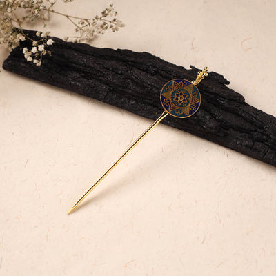 Handcrafted Paka Meenakari Metal Juda Pin 37