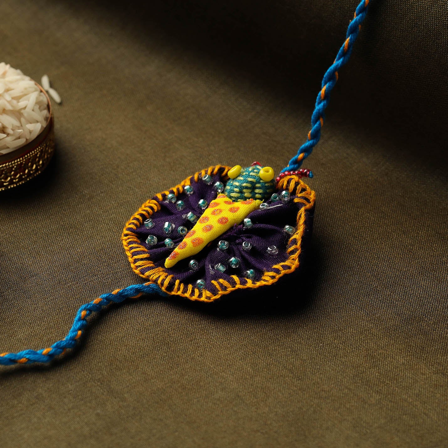 Butterfly - Kantha Embroidery Beadwork Rakhi (Assorted)
