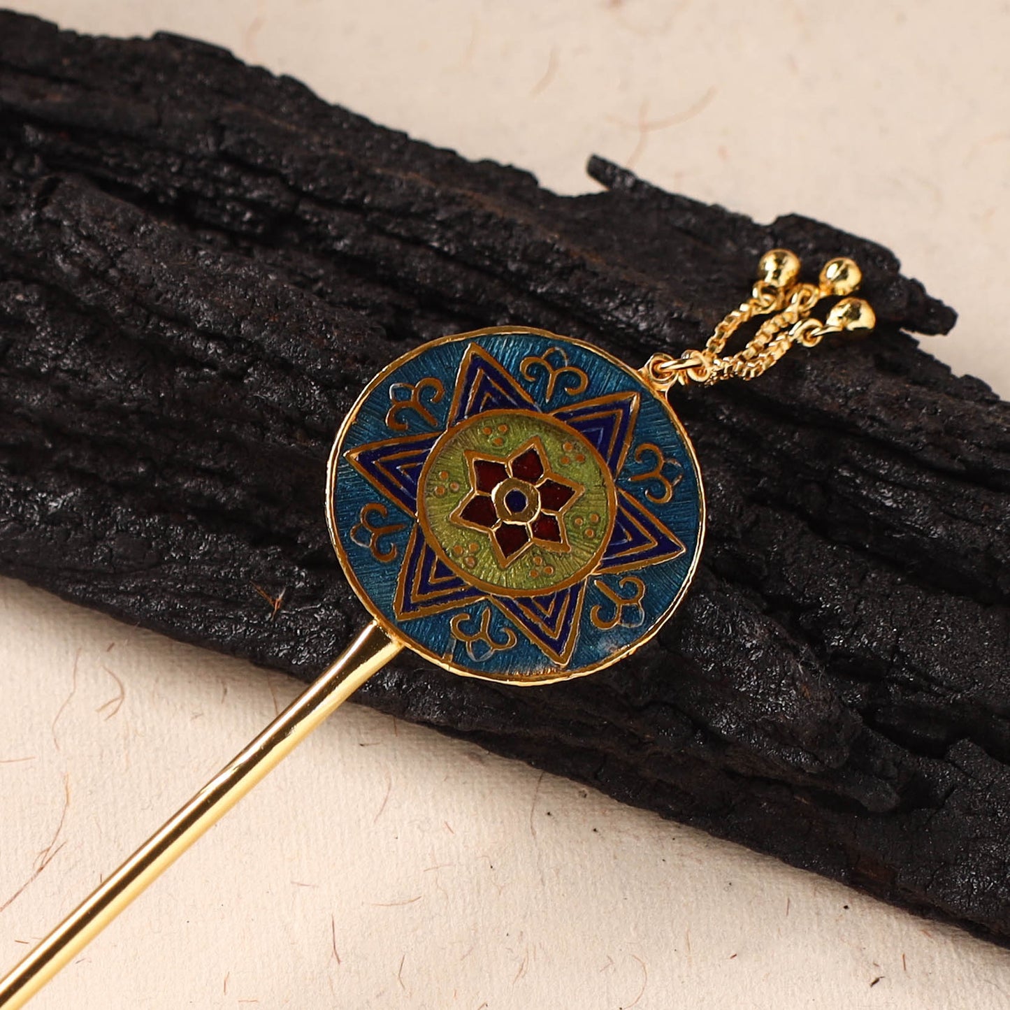 Handcrafted Paka Meenakari Metal Juda Pin 39