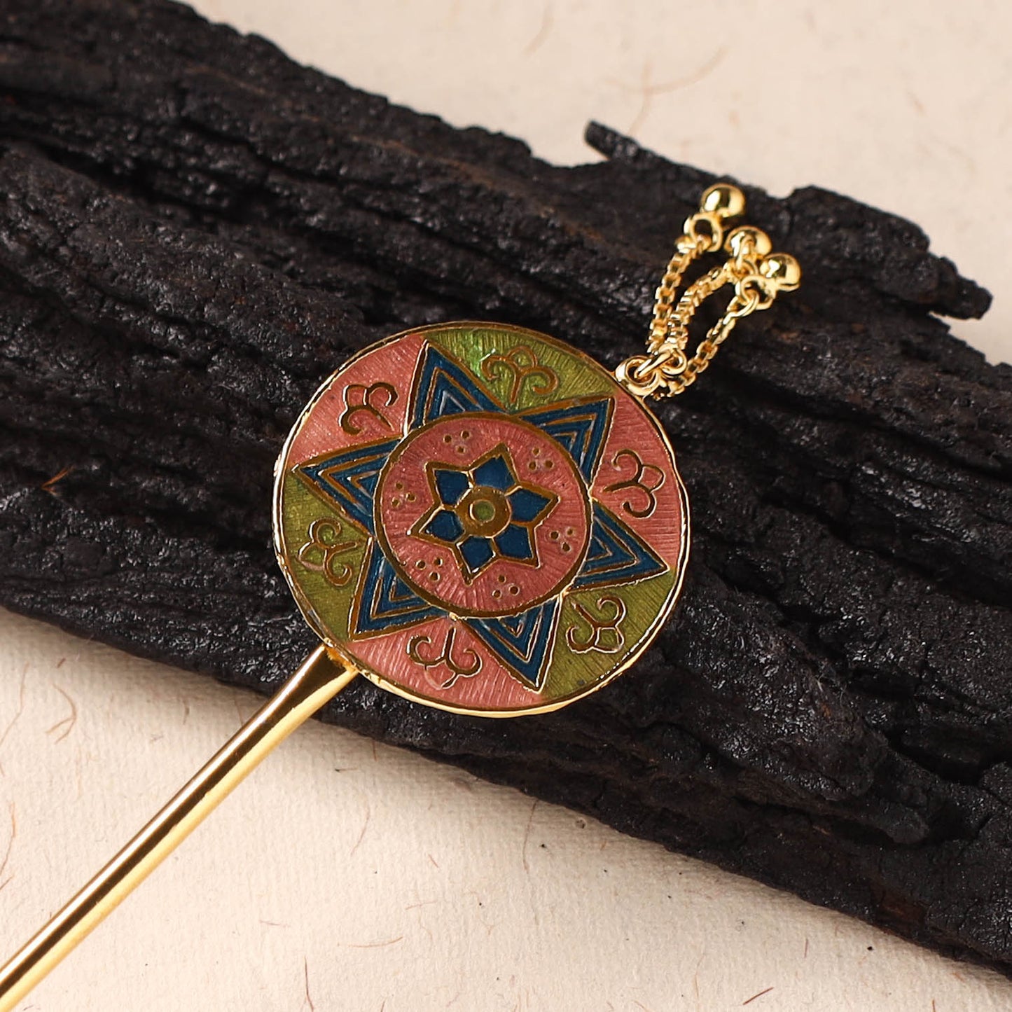 Handcrafted Paka Meenakari Metal Juda Pin 41