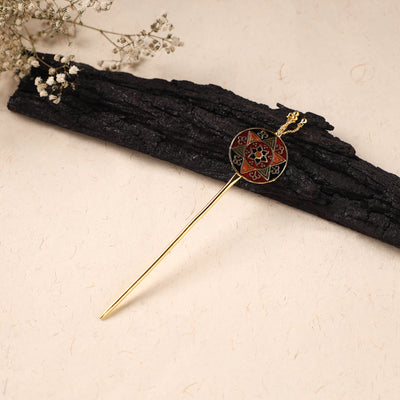 Handcrafted Paka Meenakari Metal Juda Pin 43