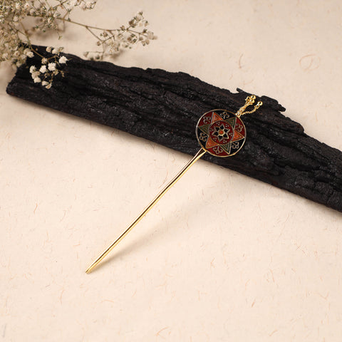 Handcrafted Paka Meenakari Metal Juda Pin 43