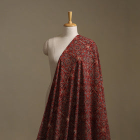 Maroon - Ajrakh Hand Block Print Natural Dyed Cotton Fabric 04
