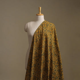 Yellow - Ajrakh Hand Block Print Natural Dyed Cotton Fabric 07