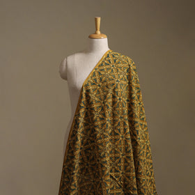 Yellow - Ajrakh Hand Block Print Natural Dyed Cotton Fabric 08