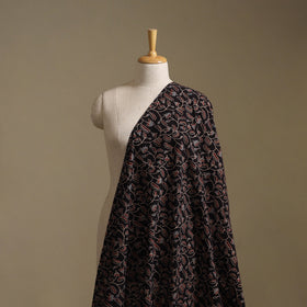 Black - Ajrakh Hand Block Print Natural Dyed Cotton Fabric 09
