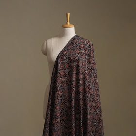 Black - Ajrakh Hand Block Print Natural Dyed Cotton Fabric 12