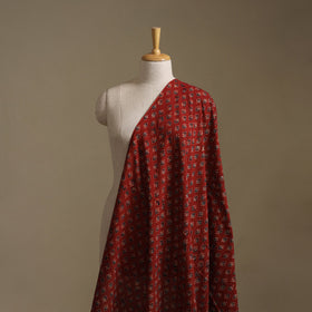 Red - Ajrakh Hand Block Print Natural Dyed Cotton Fabric 13