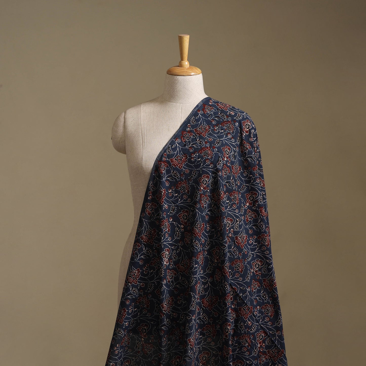 Navy - Ajrakh Hand Block Print Natural Dyed Cotton Fabric 15