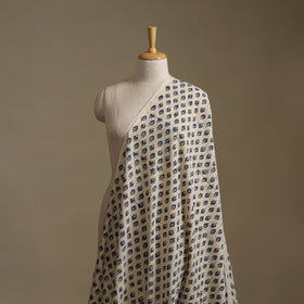 White - Ajrakh Hand Block Print Natural Dyed Cotton Fabric 22