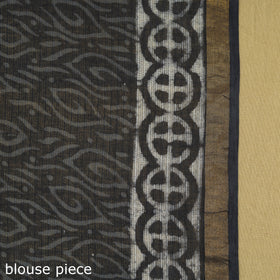 Blue - kota doria cotton bagru saree 20 - handcrafted