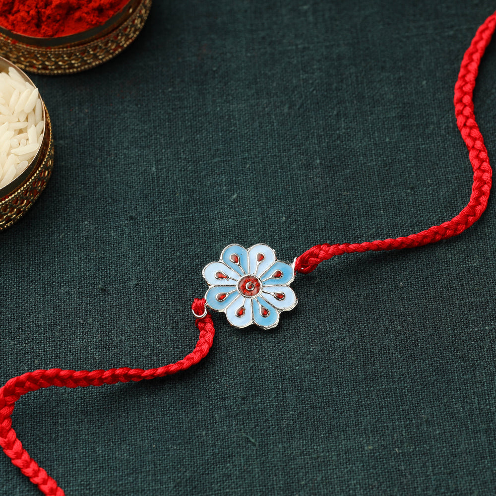 Handamade Meenakari Threadwork Rakhi
