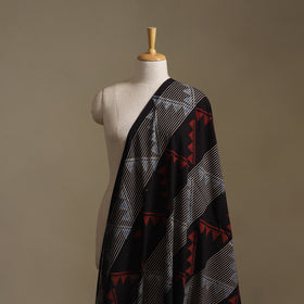 Black - Ajrakh Hand Block Print Natural Dyed Cotton Fabric 37
