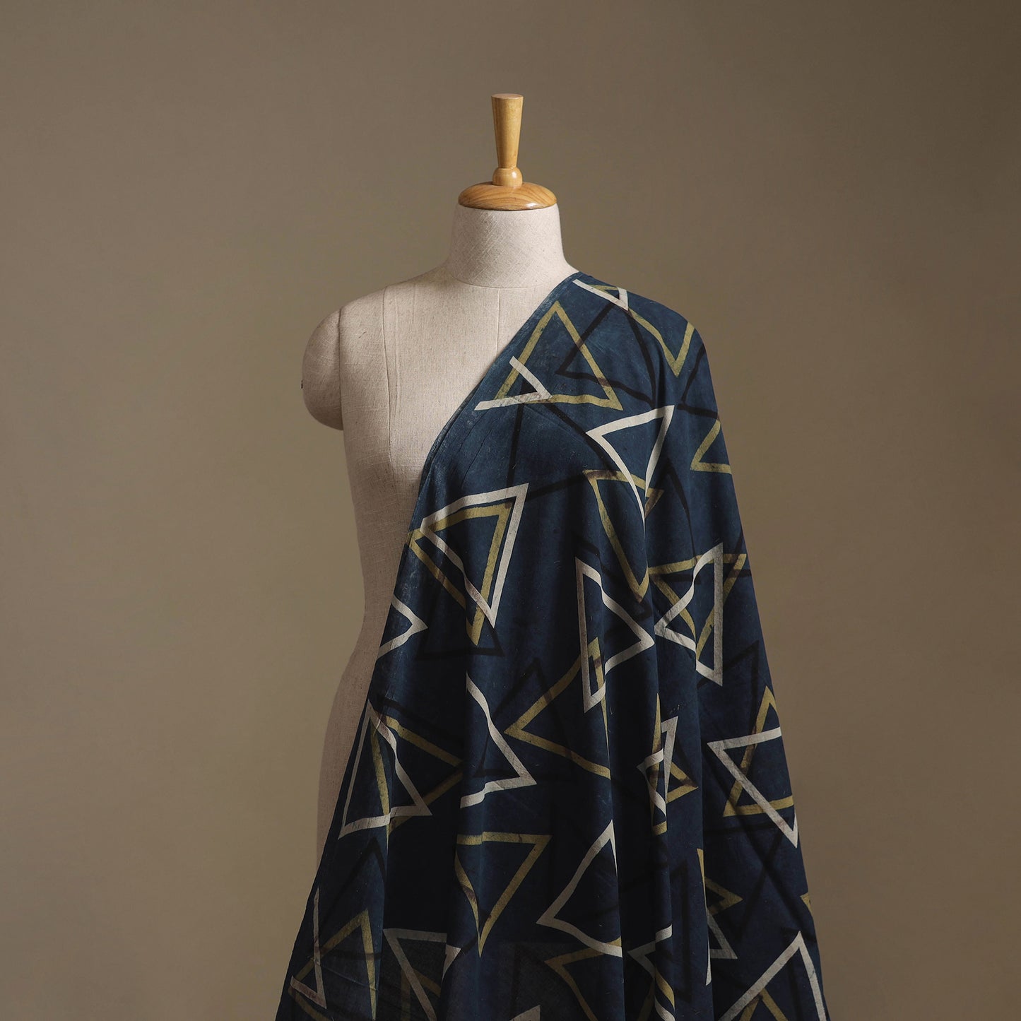 Blue - Ajrakh Hand Block Print Natural Dyed Cotton Fabric 40