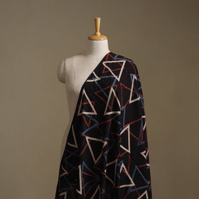 Black - Ajrakh Hand Block Print Natural Dyed Cotton Fabric 42