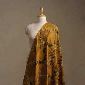 Yellow - Ajrakh Hand Block Print Natural Dyed Cotton Fabric 48