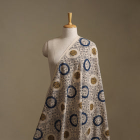 Cream - Ajrakh Hand Block Print Natural Dyed Cotton Fabric 49