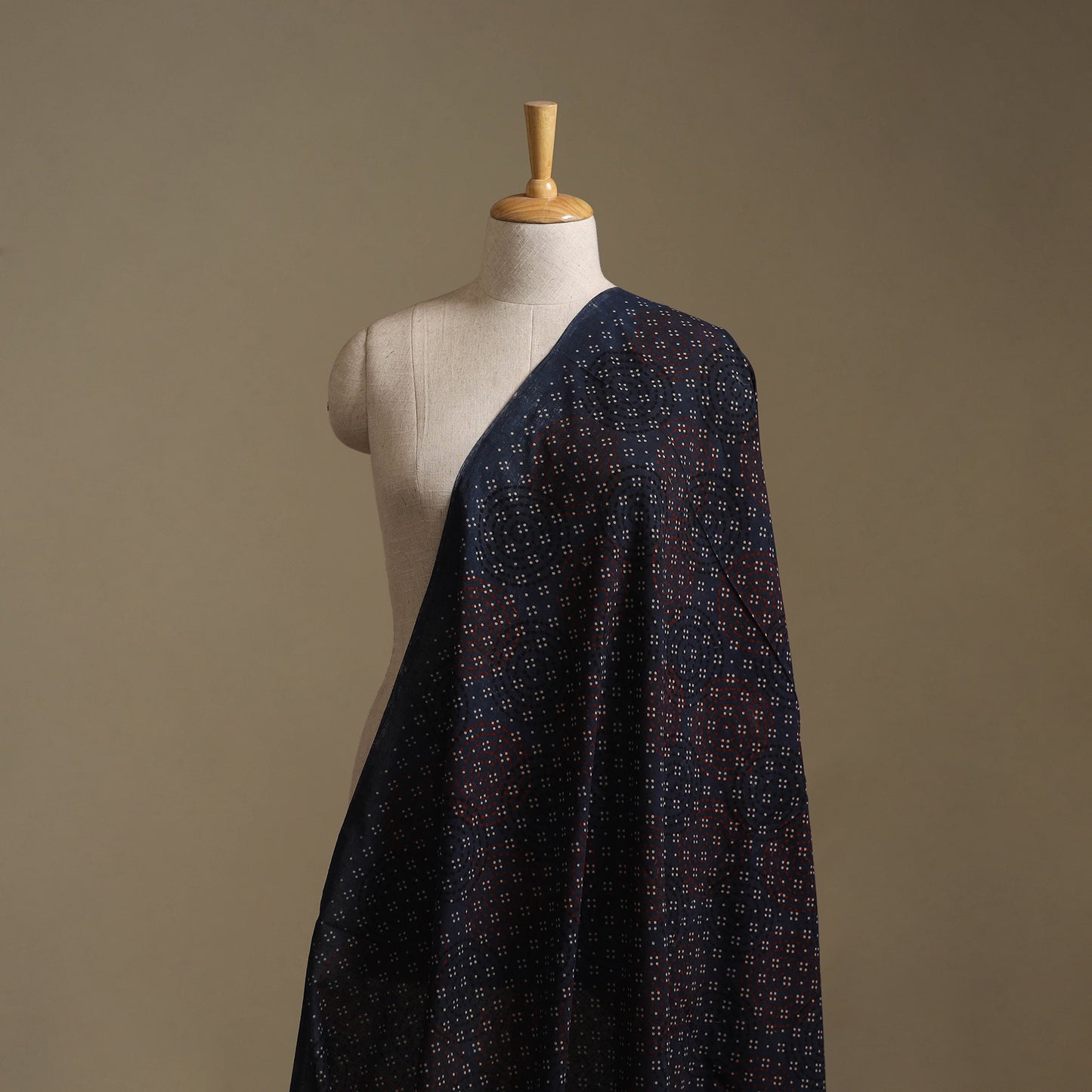 Black - Ajrakh Hand Block Print Natural Dyed Cotton Fabric 51