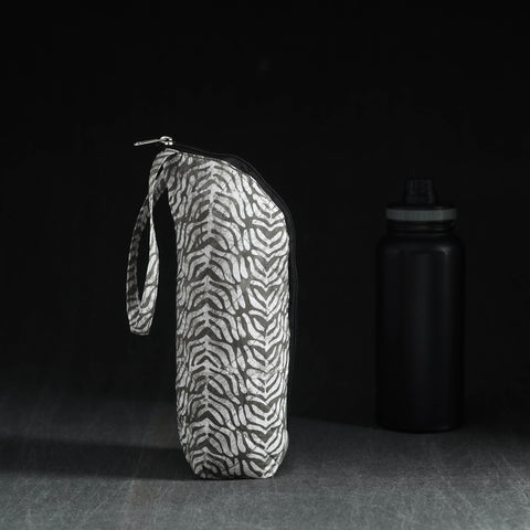 Grey Handmade Cotton 1L Water Bottle Cover