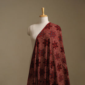 Red - Ajrakh Hand Block Print Natural Dyed Cotton Fabric 56