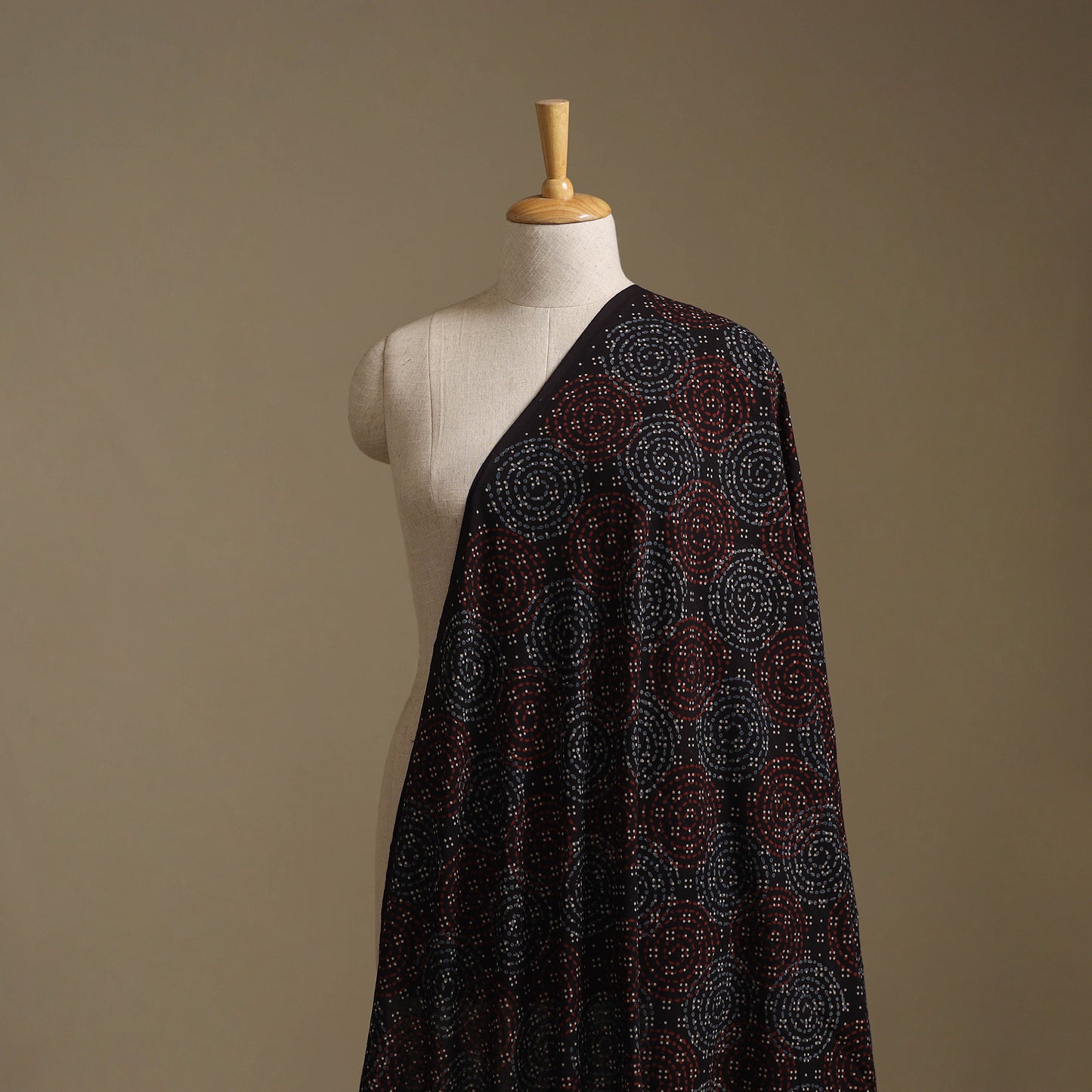 Black - Ajrakh Hand Block Print Natural Dyed Cotton Fabric 67