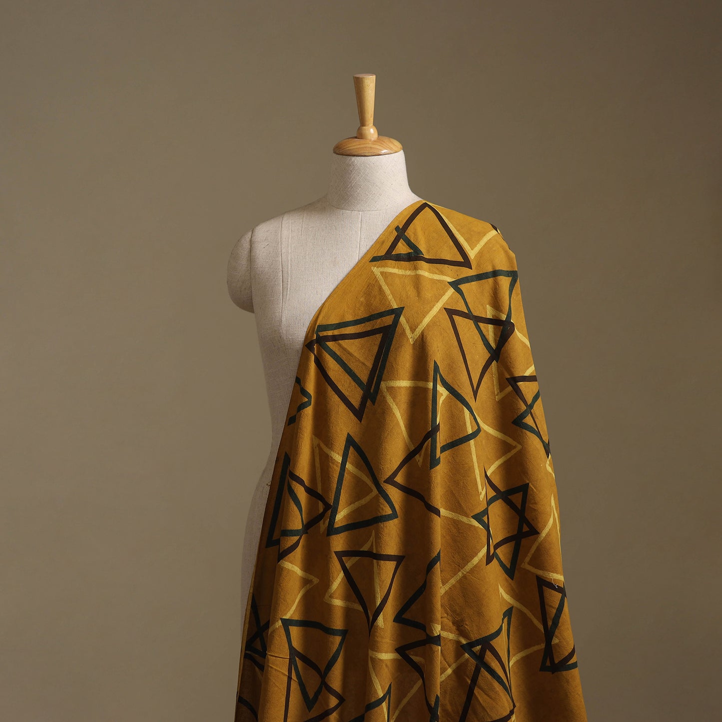 Yellow - Ajrakh Hand Block Print Natural Dyed Cotton Fabric 72