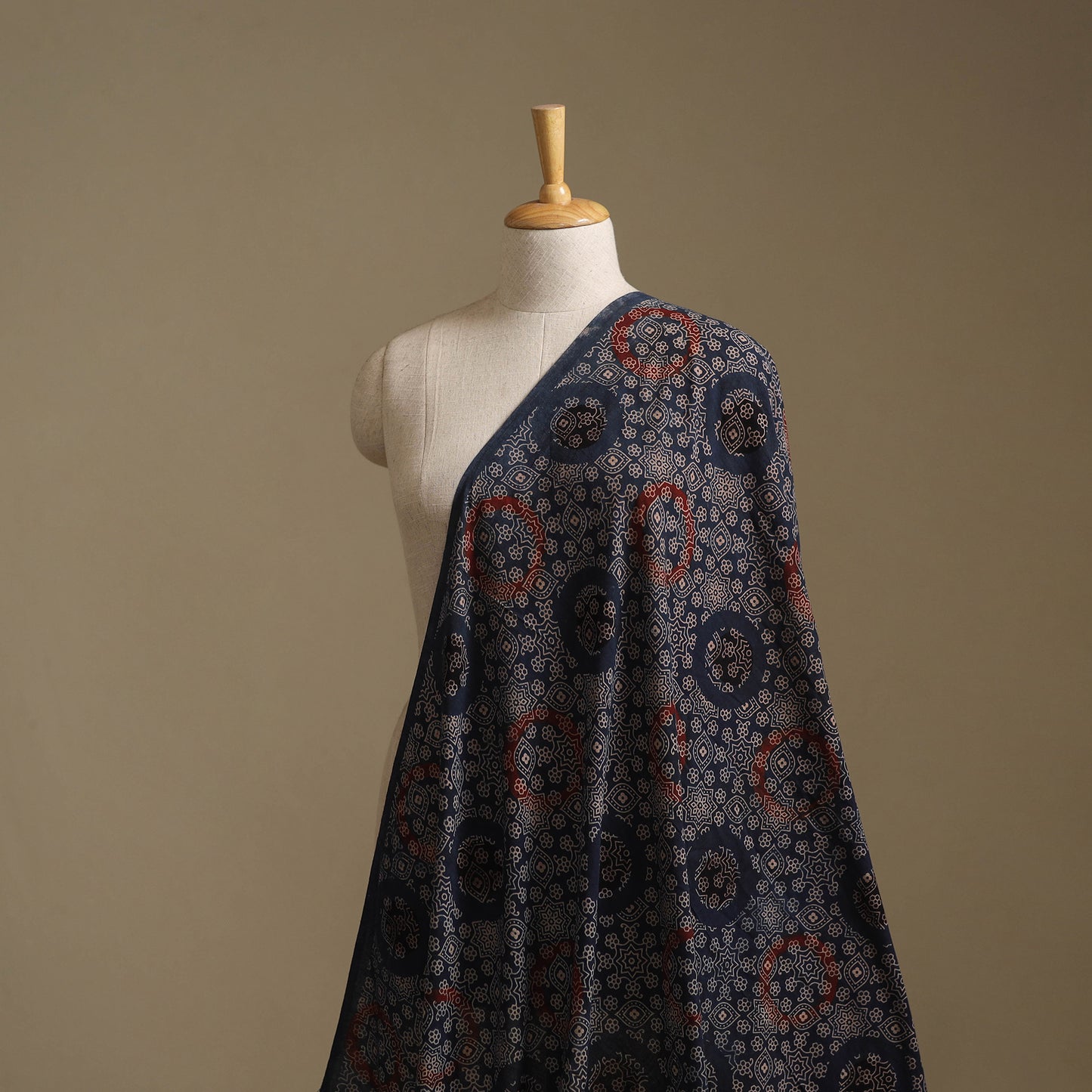 Ajrakh Hand Block Print Natural Dyed Cotton Fabric 75