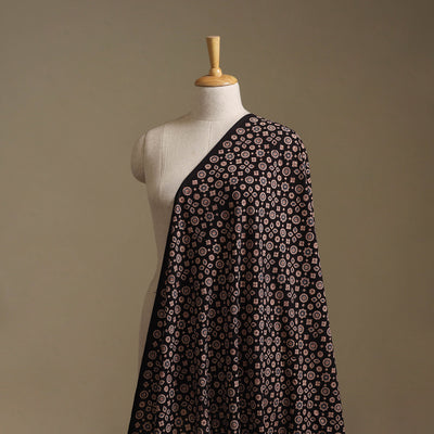 Black - Kutch Hand Block Ajrakh Print Natural Dyed Cotton Fabric 01