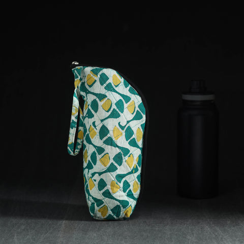 Green Handmade Cotton 1L Water Bottle Cover