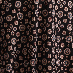 Black - Kutch Hand Block Ajrakh Print Natural Dyed Cotton Fabric 01