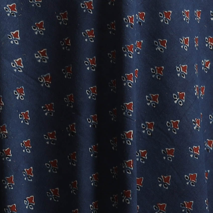 Kutch Hand Block Ajrakh Print Natural Dyed Cotton Fabric 02