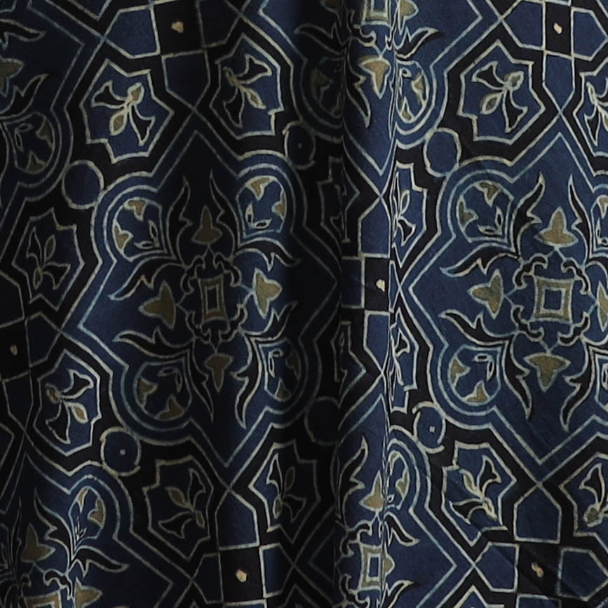 Kutch Hand Block Ajrakh Print Natural Dyed Cotton Fabric 03
