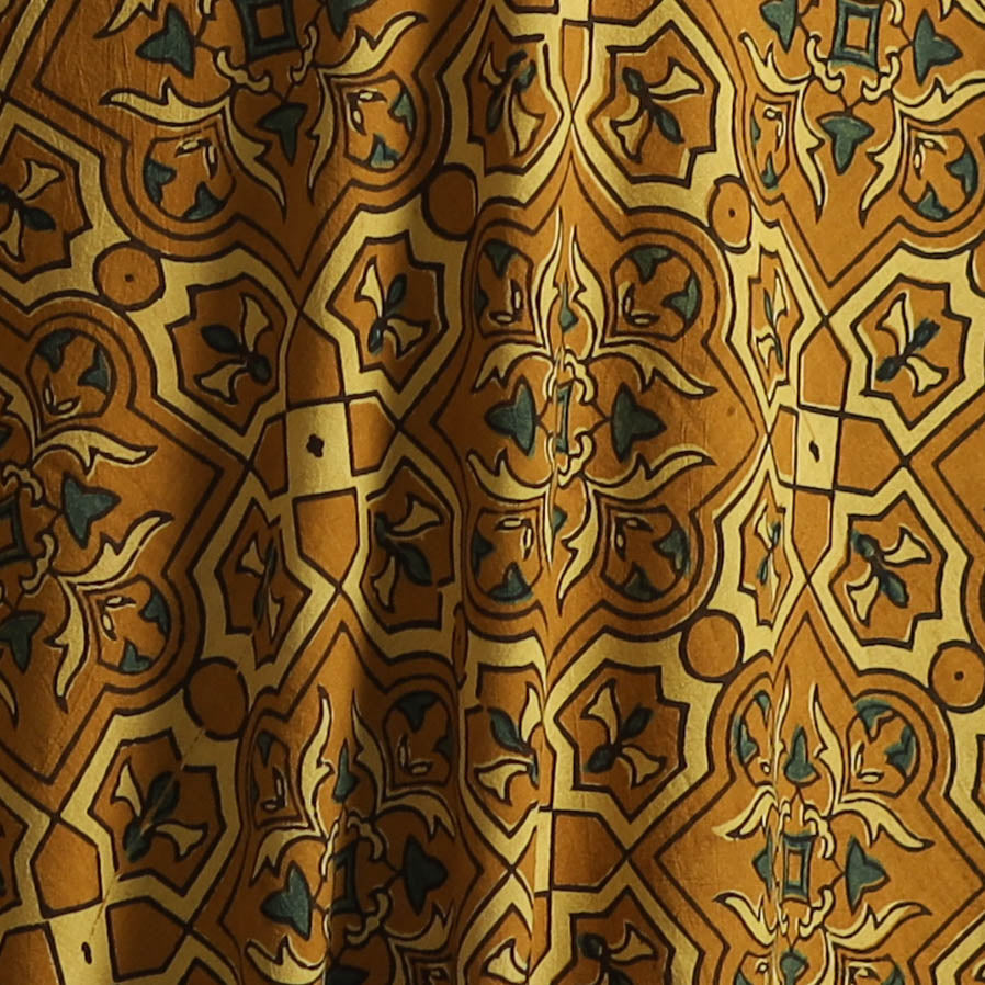 Kutch Hand Block Ajrakh Print Natural Dyed Cotton Fabric 04