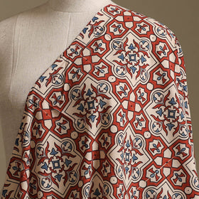 Maroon - Kutch Hand Block Ajrakh Print Natural Dyed Cotton Fabric 05