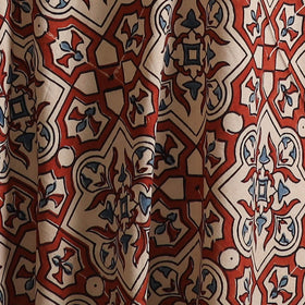 Maroon - Kutch Hand Block Ajrakh Print Natural Dyed Cotton Fabric 05